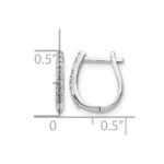 14k White Gold Diamond Hinged Hoop Earrings - Image 4