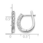 14k White Gold Diamond Hinged Hoop Earrings - Image 2