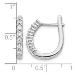 14k White Gold Diamond Hinged Hoop Earrings - Image 4