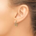 14k Diamond In/Out Hoop Earrings - Image 3