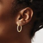 14k Diamond In/Out Hoop Earrings - Image 3