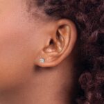 14k White Gold 1/5 carat Lab Grown Diamond VS/SI+ G+ Stud Post Earrings - Image 3