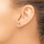 14k White Gold 1/5 carat Lab Grown Diamond VS/SI+ G+ Cluster Post Earrings - Image 3