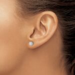 10k White Gold Diamond Cluster Post Earrings - Image 3