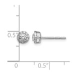 10k White Gold Diamond Cluster Post Earrings - Image 4
