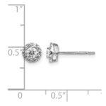 14k White Gold 1/2 carat Diamond Halo Cluster Post Earrings - Image 4