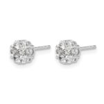 14k White Gold 1/2 carat Lab Grown Diamond VS/SI+ G+ Cluster Post Earrings - Image 2