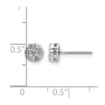 14k White Gold 1/2 carat Diamond Cluster Push Back Post Earrings - Image 4