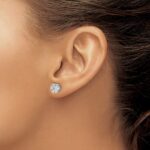 14k White Gold 1.1 carat Diamond Cluster Screwback Post Earrings - Image 3