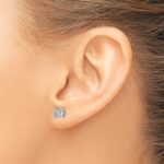 14k White Gold 1/6 carat Diamond Cluster Post Earrings - Image 3