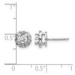 14k White Gold 5/8 carat Diamond Halo Cluster Post Earrings - Image 4