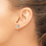 14k White Gold 5/8 carat Diamond Square Cluster Post Earrings - Image 3