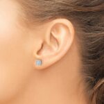 10k White Gold Diamond Post Earrings - Image 3