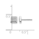 14k White Gold 1/10 carat Diamond Cluster Square Post Earrings - Image 4