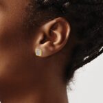 14k 1/8 carat Diamond Cluster Square Post Earrings - Image 3