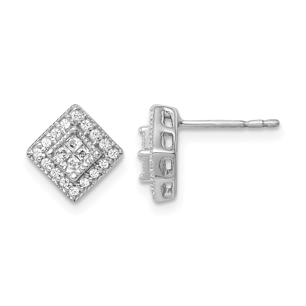 EM5472-025-1WA.jpg 10k White Gold Diamond Post Earrings - Image 1