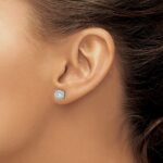 14k White Gold 1 carat Lab Grown Diamond VS/SI+ G+ Halo Post Earrings - Image 3