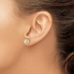 14k Yellow Gold 1 carat Lab Grown Diamond VS/SI+ G+ Halo Post Earrings - Image 3