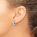 14k White Gold 1/5 carat Lab Grown Diamond VS/SI+ G+ Complete J-Hoop Post Earrings - Image 3
