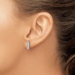 14k White Gold 4-stone 1/2 carat Diamond Post Earrings - Image 3