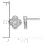 14k White Gold 1/3 carat Pave Diamond Quatrefoil Post Earrings - Image 4