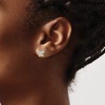 14k w/Rhodium Diamond Butterfly Post Earrings - Image 3