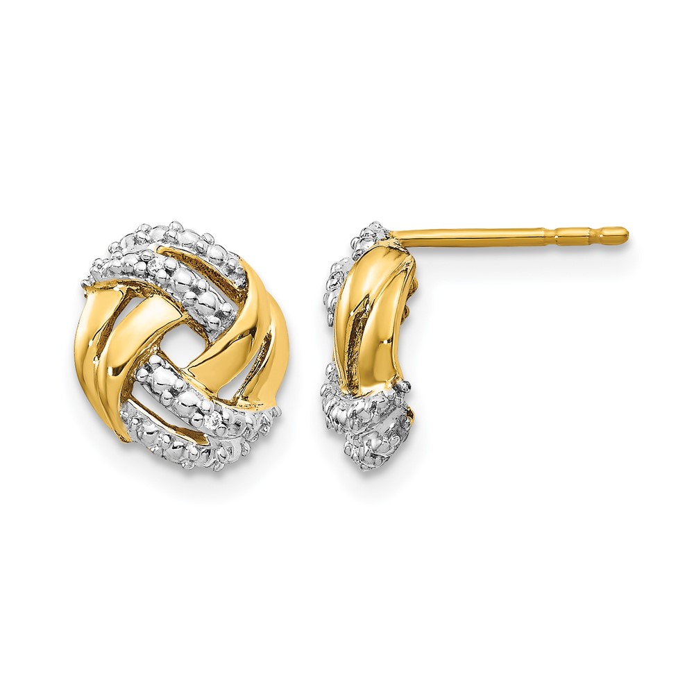 EM5509-001-YA.jpg 14k and White Rhodium Accents Diamond Love Knot Post Earrings - Image 1