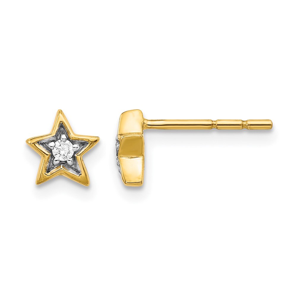 EM5510-005-YA.jpg 14k Gold Diamond Star Post Earrings - Image 1
