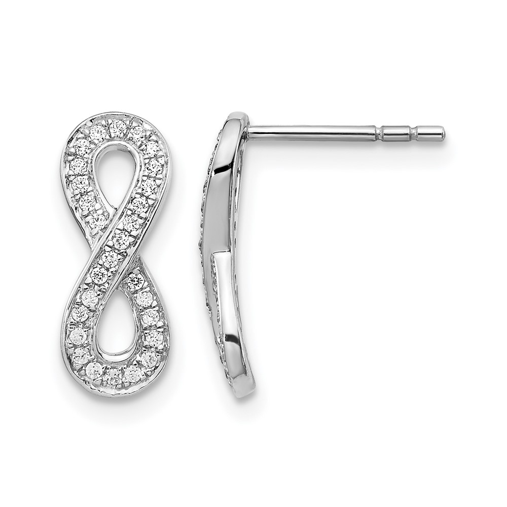 EM5513-016-WA.jpg 14k White Gold Diamond Infinity Earrings - Image 1