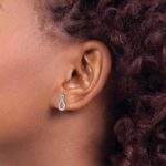 14k White Gold Diamond Twisted Post Earrings - Image 3