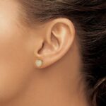 14k Diamond Heart Screw Back Post Earrings - Image 3