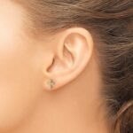 10k Gold Polished Diamond Cross Post Earrings - Image 3