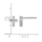 14k White Gold Polished Diamond Cross Post Earrings - Image 4
