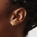 14k Gold Polished Diamond Cross Post Earrings - Image 3