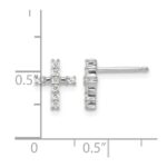14k White Gold Polished Diamond Cross Post Earrings - Image 4