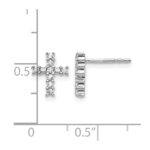 14k White Gold Polished Diamond Cross Post Earrings - Image 4