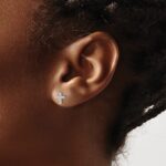 10k White Gold Polished Diamond Cross Post Earrings - Image 3