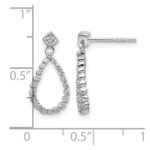 14k White Gold 1/4 carat Diamond Teardrop Dangle Post Earrings - Image 4
