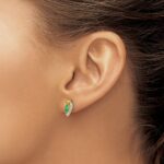 10k 1/20Ct Diamond and Emerald Earrings - Image 3
