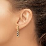 14k Diamond and Blue Sapphire Twisted Post Dangle Earrings - Image 3