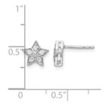 14k White Gold Diamond Star Post Earrings - Image 4