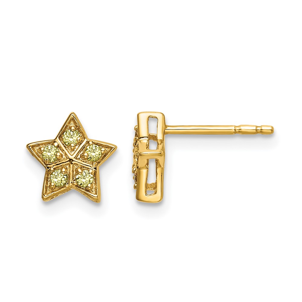 EM6609-SAY-YA.jpg 14k Yellow Gold Yellow Sapphire Star Post Earrings - Image 1