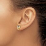 14k Polished 1/10 carat Diamond Double Triangle Post Earrings - Image 3