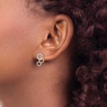 14k Rose Gold 1/4 carat Diamond Circles Post Earrings - Image 3