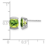 14k White Gold Peridot Post Earrings - Image 4