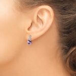 14k White Gold Amethyst and Diamond Earrings - Image 3