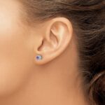 14k White Gold Cushion Amethyst and Diamond Earrings - Image 3