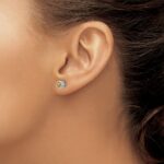 10k White Gold Cushion Citrine and Diamond Earrings - Image 3
