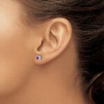 10k White Gold Cushion Ruby and Diamond Earrings - Image 3