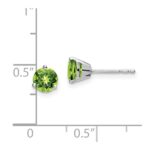 14k White Gold Round Peridot Earrings - Image 4